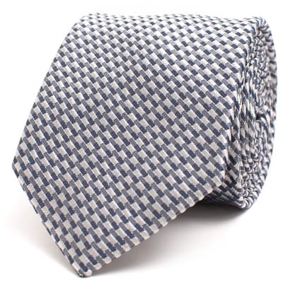 DIGBY Silk tie with graphic design Silver (TRTIIE356 - 204)