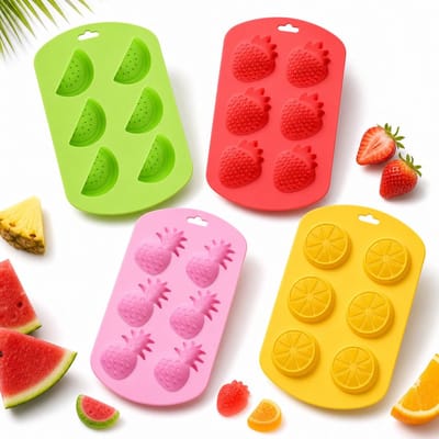 VHV - Bakvorm - Siliconen fruitvorm - Snoepvorm chocoladevorm - Herbruikbare ijsblokjesvorm - Voor bakken en taartdecoratie