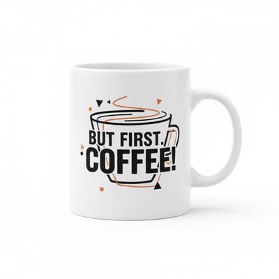 Motiverende Koffiemok 330ml – “But First, Coffee!” – Perfect Cadeau voor Koffieliefhebbers & Ochtendroutines