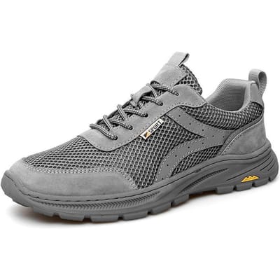 Nieuwe Lente en Zomer Mesh Ademende Sneaker Heren Dikke Zool Leer Daddy Licht Casual Schoenen 46 grijze kleur