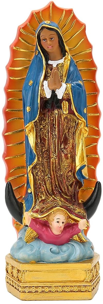 Dailygoods- Beeldje Maagd Maria Handgeschilderd - Beeldje Geluk - Beeldje voor Binnen - Beeldje Decoratie - Beeldje Christelijk - Duurzaam Harsmateriaal - Religieus Beeld