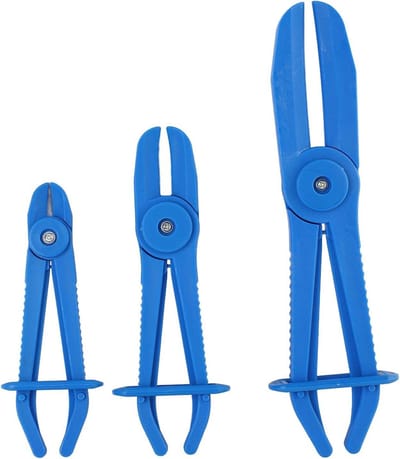 Slangtang Set - Klem Tangen - Leidingen Afklemmen - Schadevoorkomende Kaken - 3 Delig - Blauw