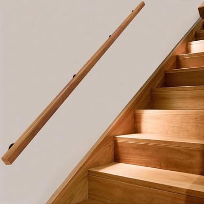 Trapleuning leuningen voor buitentrappen of binnentrappen, 30 cm ~ 450 cm trapleuningen voor muren, houten trapleuning antislip handgreep(300cm)