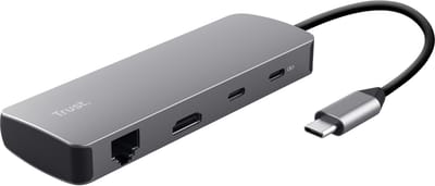 Trust Vylor 8-in-1 adapter met meerdere poorten - Laptop adapter - USB‑C‑hub