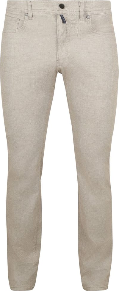 Pierre Cardin Broek Lyon Tapered Print Greige - Maat W 31 - L 34 - Heren - Five-pocket broek