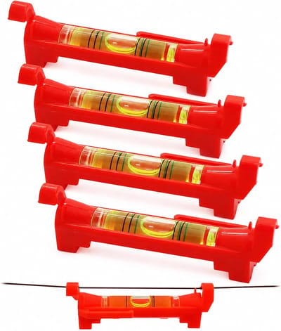 4 stuks snoerwaterpas, hangende waterpas, rood waterpas, snoer, richtweegschaal, snoerweegschaal, waterpas voor metselwerk, loodgieterswerk, gootwerk, waterpas