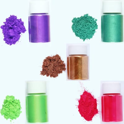 DW4Trading Epoxy Pigment Poeder 5 Kleuren van 10 gr Per Potje - Mica Kleurstof - Geschikt Voor Kaarsen, Zeep, Giethars, Sieraden - Set nr. 3