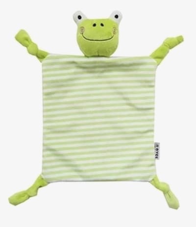 Knuffeldoekje kikker groen- baby - slapen - spelen - dreumes - moe - bed