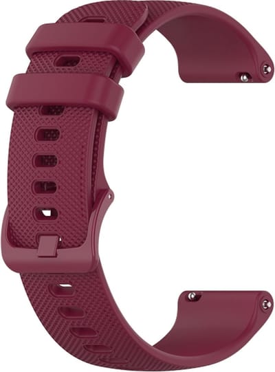 Siliconen bandje - geschikt voor Garmin Venu / Venu 2 Plus / Venu SQ / SQ 2 / Vivomove (HR - Style - Luxe - Sport) / Vivoactive 3 / 5 / 6 / Forerunner 55 / 165 / 245 / 645 / 570 - 42mm - bordeauxrood