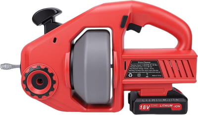 Elektrische Ontstopper - Afvoerveer Machine - Verstopte Leidingen Reinigen - Draadloos Met Accu - 76 Meter Veer - Rood