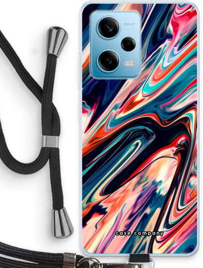 Case Company® - Hoesje met koord geschikt voor Xiaomi Redmi Note 12 Pro 5G hoesje met Koord - Quantum Being - Telefoonhoesje met Zwart Koord - Bescherming aan alle Kanten en Over de Schermrand