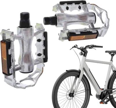 Fiets pedalen - Kinderfiets pedalen - Outdoor fietsen - Scheurbestendige aluminiumlegering - 17 x 17 x 7 cm - Zilver