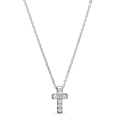 Luxenter Sterling Zilver 925 Ketting met Gerhodineerd Briljant Zirkonia - Sharra