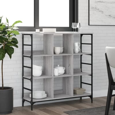 vidaXL - Dressoir - 102x32x103,5 - cm - bewerkt - hout - grijs - sonoma - eikenkleurig