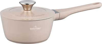 Swiss Haus® ZSP16BE Steelpan Inductie - Ø 16 cm / 1.3 Liter - PFAS Vrij - Sauspan Met Sapphire™ Antiaanbaklaag - Steelpannen Voor Alle Warmtebronnen - Beige
