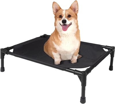 Hondenbed Opvouwbaar - Hondenkooi Tent - Buiten Ontspannen - Met Schaduwtent - 43 x 55 cm - Kleurblokkering