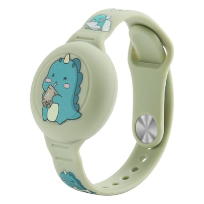 Airtag armband Polsband horloge - Airtag Sleutelhanger - Airtag Polsband Voor Kinderen - Airtag Armband - Airtag Apple - Airtag Houder - Airtag Hoesje - speciaal voor kinderen - groen met dinosaurus