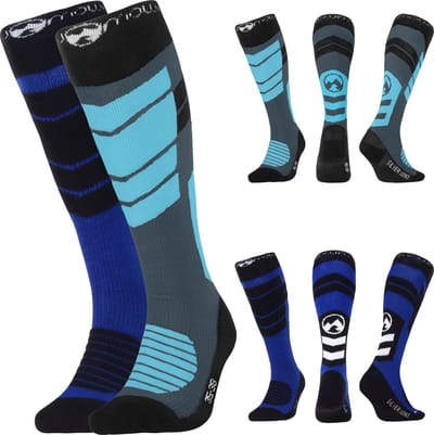 MowMow Skisokken 2-PACK - Zilverionen - Antibacterieel - Heren - Dames - Maat 35-38