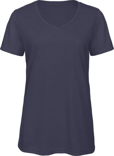 B&C TriBlend V-neck TEE / Woman CGTW058 - Heather Navy - L