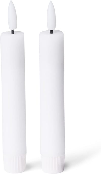 10x LED-kaarsen met bewegende vlam - echte was wit - voor binnen - 12,5 cm hoog voor 2,2 cm diameter / 2 AAA-batterijen vereist - LED-kaarsen van was