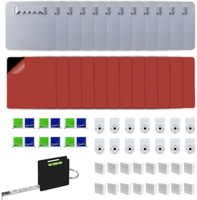 Set van 12 zelfklevende fotohaakjes voor het ophangen van foto's zonder boren, tot 4 kg draagvermogen, ideaal voor muren en decoratie met 3 meter tape voor een onzichtbare afwerking.