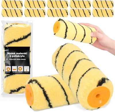 Verfroller set - Schilderroller vervanging - Muren plafonds schilderen - Glad resultaat - 18 cm 10 stuks - Niet gespecificeerd