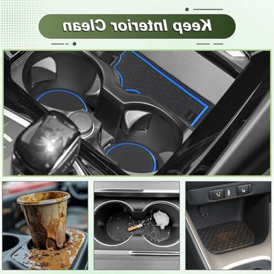 Anti-slip auto matten voor BMW X3 G01 (2018-2024) en X4 G02 (2019-2024), rubberen mat voor console, bekerhouder en portierpluggen in blauw, perfect voor bescherming en grip
