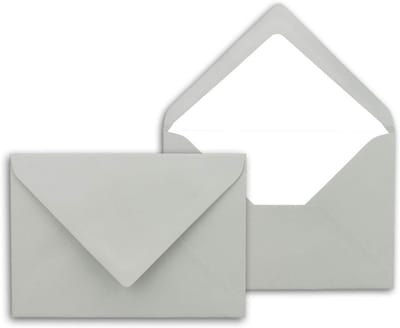 Briefenveloppen - Luxe enveloppen - Kaarten versturen - Geribbeld papier - DIN B6 125 x 176 cm - Lichtgrijs