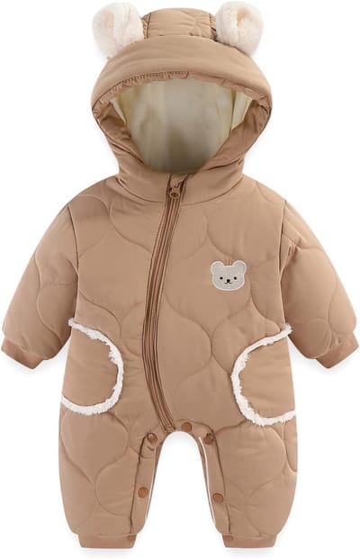 Winterse baby romper met rits en knopen voor pasgeborenen, comfortabele kleding en schattige cadeaus 3-24 maanden
