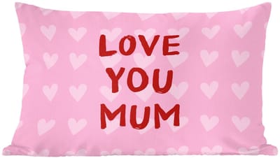 Sierkussens - Kussentjes Woonkamer - 60x40 cm - Love - Quote - Moeder - Rood