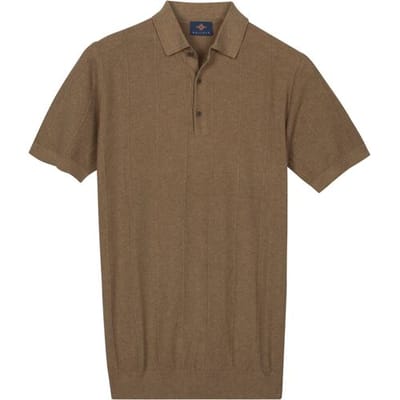 Baileys – Heren – Poloshirt – Gebreid – Korte mouwen - Polo – Taupe - 615781-865