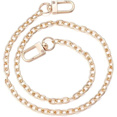 Chaînes de Sacs en Métal Aluminium 20/40/80/120cm Chaîne de Bandoulière Amovible pour Femmes Chaîne pour Animaux Accessoires Pièces de Rechange pour Sacs à Chaîne 20cm or