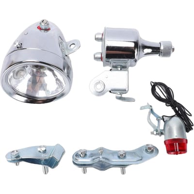 Kit d'éclairage dynamo pour phare et feu arrière de vélo, 12 V, 6 W, étanche, à friction.