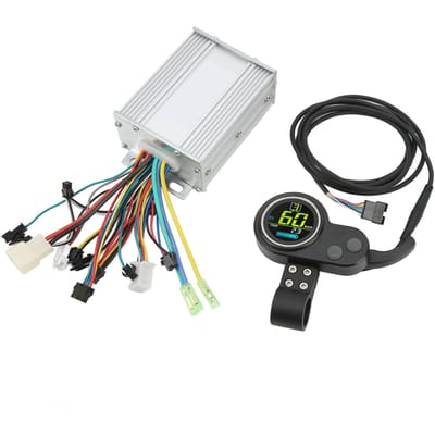 Kit de contrôleur de trottinette électrique 450W Affichage LCD couleur rond avec accélérateur au pouce Contrôleur de trottinette électrique pour white