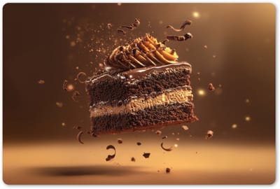 Placemats 45x30 cm - Placemat kunststof - 1 stuk - Taart - Chocolade - Eten - Brownie - Borden onderleggers - Decoratie voor op tafel - Keuken tafeldecoratie accessoires - Vinyl onderlegger - Tafelversiering