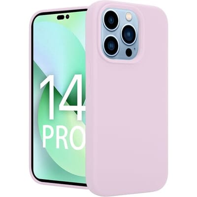 Coverzs telefoonhoesje geschikt voor iPhone 14 Pro hoesje - Luxe Liquid Silicone case - optimale bescherming - siliconen hoesje - roze