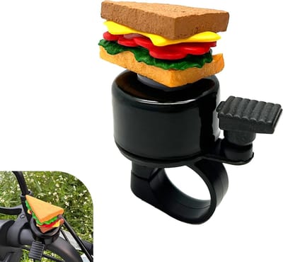Daity 1 stuk – Fietsbel van aluminiumlegering in sandwichvorm met een luid en helder geluid. Een leuk en stijlvol fietsaccessoire, geschikt voor loopfietsen, scooters en gewone fietsen (geel).