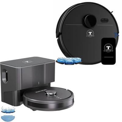 TONIHOMI® M30 + Q8 Robotstofzuiger Combi Deal – Met Dweilfunctie – LDS Laser Navigatie – Automatisch Legen – App Bediening – Laadstation – Huisdieren – Zwart