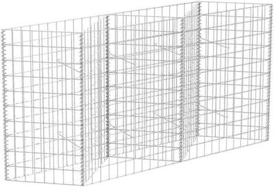 Steenkorf Verhoogd Bed - Tuinmuur Mand - Tuin Decoratie - Verzinkt Staal - 120 x 30 x 100 cm - Zilver