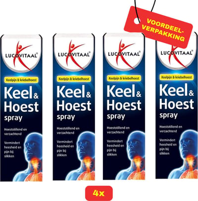 4x Lucovitaal Keel Hoestspray 4x 20 ml - voordeelverpakking!