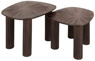 Fraaai - Otto salontafel set van 2 driehoekig Maya teak - bruin