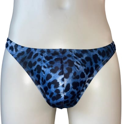 LekkerStout Heren Luipaard String - Blauw/Zwart - Sexy Herenondergoed | M | ( LS189 )