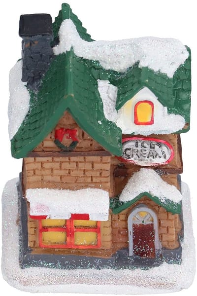 Cosensi - Dailygoods - Hars Kerstdorpshuis met LED-Licht en Handgeschilderde Details
