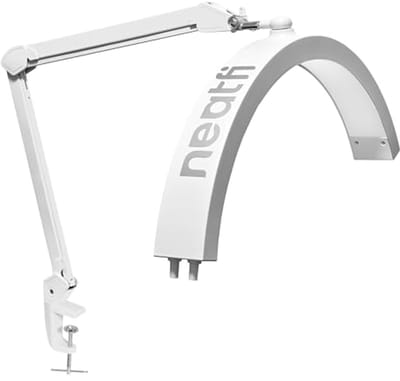Half Moon Swing Arm Table Lamp met LED Verlichting voor Beauticians – 2500 Lumen, 5 Lichtstanden, Ideaal voor Nail Art en Facials