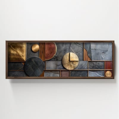 Asir - Decoratief ingelijst schilderij van MDF - Veelkleurig - 100% MDF (Dikte: 3 mm) - 42 x 123 x 4,5 cm