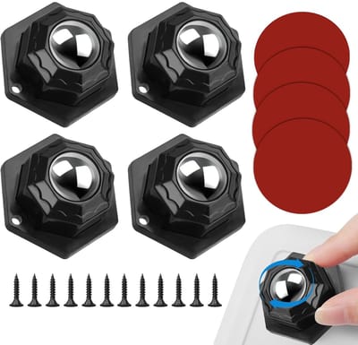 4 Pcs Meubelwielen - Zelfklevende Meubelrollen - Kleine Meubelrollen met Schroeven - Zware Meubelballen voor Diverse Opbergdozen