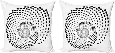 ABAKUHAUS Spiers Kussenhoes – 2x50x50 cm – dubbelzijdig bedrukt – zwart-wit
