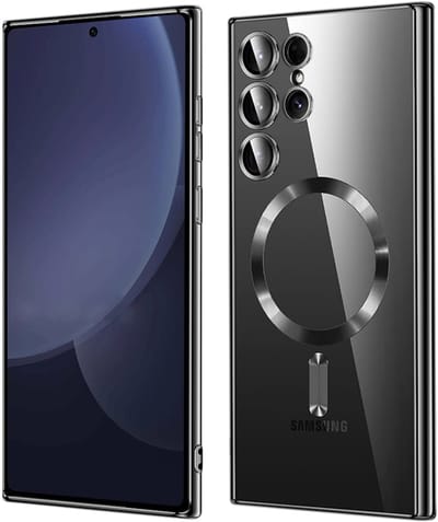 Hoesje Geschikt voor: Samsung Galaxy S25 Ultra Magsafe Compatible - Zwart - Back Cover met ingebouwde camera glas bescherming
