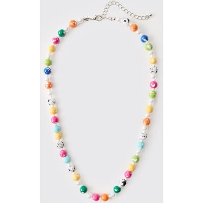 Multi-Colour Speckled Bead Strand Necklace