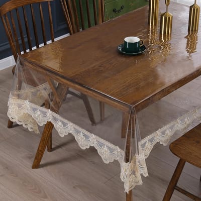 Zacht glas PVC tafelkleed Waterdicht en oliebestendig theetafelkleed Transparant antislip wegwerp hotel eettafel tafelkleed 85*85 gray
